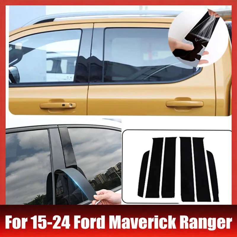 Suitable for 15-24 Ford Maverick Ranger side door window gloss black center pillar sticker
Suitable for 15-24 Ford Maverick Ranger side door window gloss black center pillar sticker
