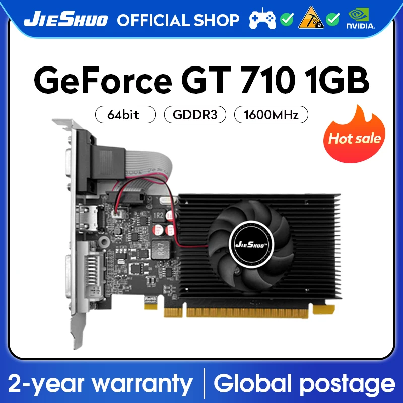 JIESHUO GT 710 1G видеокарта PCI exвозе 2.0X8 GPU DDR3 64 бит NVIDIA gt710 1 гб дисплей GT710 офисный Бестселлер 710 gt
JIESHUO GT 710 1G видеокарта PCI exвозе 2.0X8 GPU DDR3 64 бит NVIDIA gt710 1 гб дисплей GT710 офисный Бестселлер 710 gt