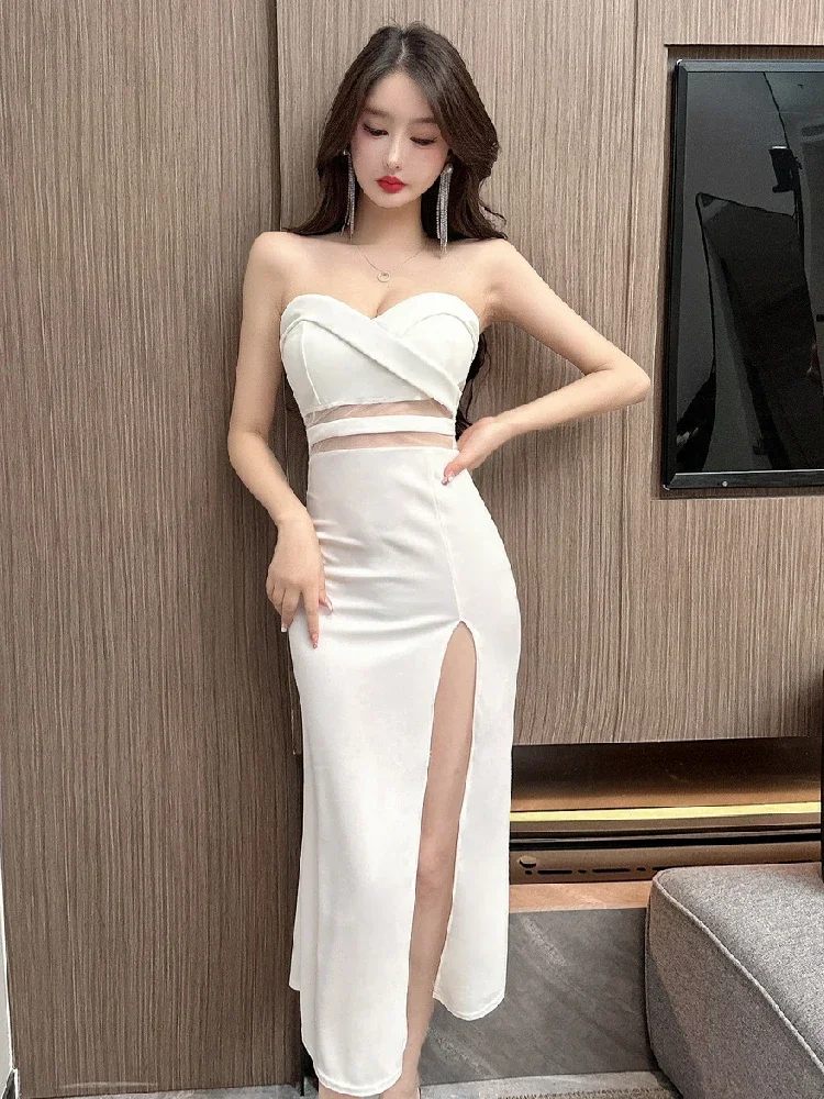 Evening Dresses Women Elegant Strapless Waist High Split Mid Length Party Dress 2025 Summer Sexy Slim Backless Vestidos
Evening Dresses Women Elegant Strapless Waist High Split Mid Length Party Dress 2025 Summer Sexy Slim Backless Vestidos
