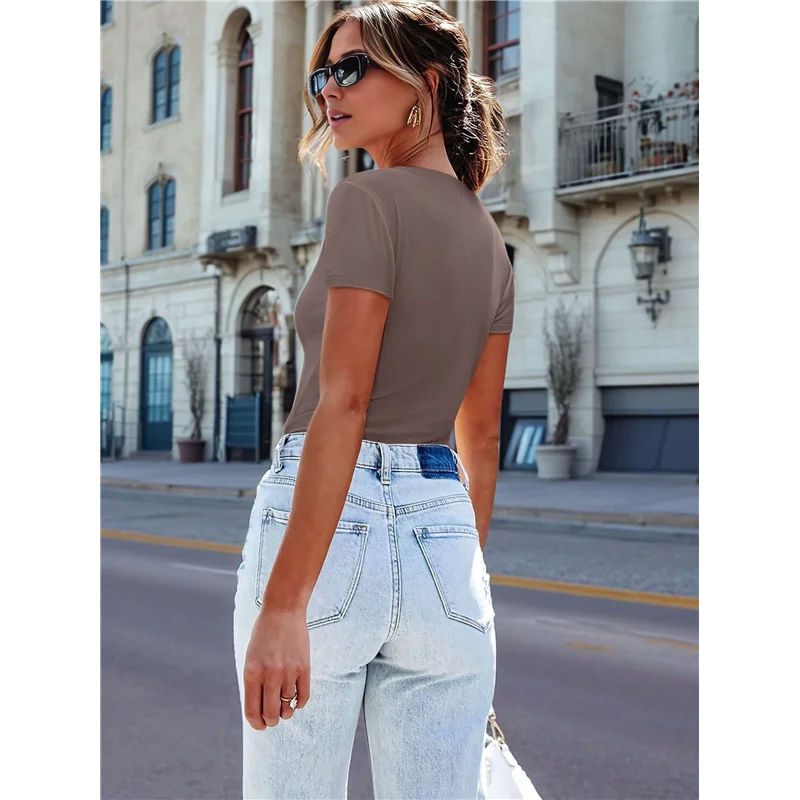 ASDS-Women Short Sleeve Lace V Neck Shirts Ribbed Knit Fitted Business Dressy Casual Summer Blouses T-Shirt
ASDS-Women Short Sleeve Lace V Neck Shirts Ribbed Knit Fitted Business Dressy Casual Summer Blouses T-Shirt