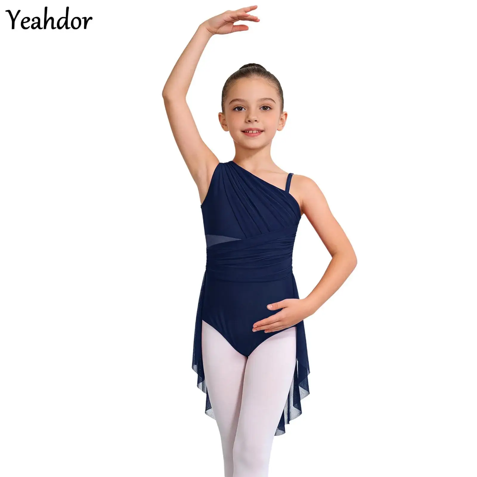 Kids Girls Lyrical Dance Dress One Shoulder Mesh Asymmetric Leotard Dress Ballet Gymnastics Figure Skating Performance Costume
Kids Girls Lyrical Dance Dress One Shoulder Mesh Asymmetric Leotard Dress Ballet Gymnastics Figure Skating Performance Costume