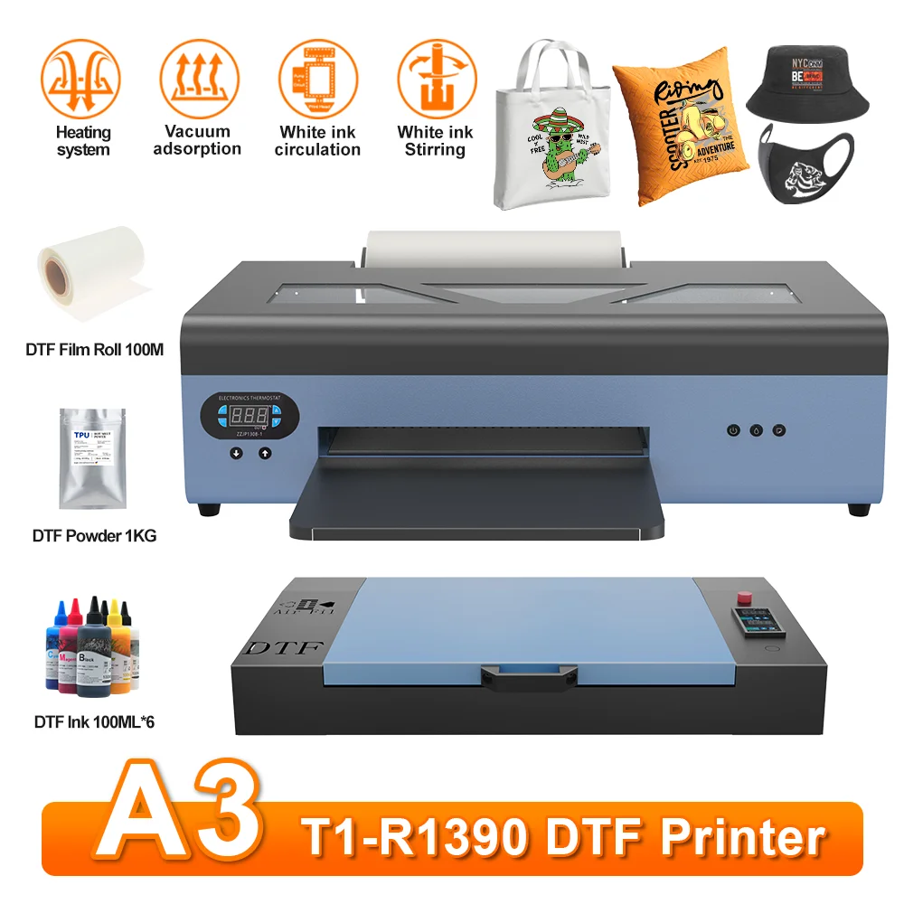 A3 DTF Priner R1390 DTF Impresora Direct to Film DTF Transfer Printer For Clothes DTF T-shirt Printing Machine with Roll Feeder
A3 DTF Priner R1390 DTF Impresora Direct to Film DTF Transfer Printer For Clothes DTF T-shirt Printing Machine with Roll Feeder