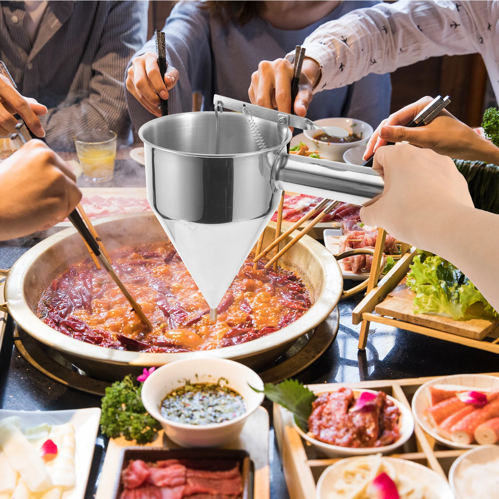Stainless Steel Conical Funnel Small Silver Kitchen Dispenser for Baking Supplies Detachable Design Pancake Batter
Stainless Steel Conical Funnel Small Silver Kitchen Dispenser for Baking Supplies Detachable Design Pancake Batter