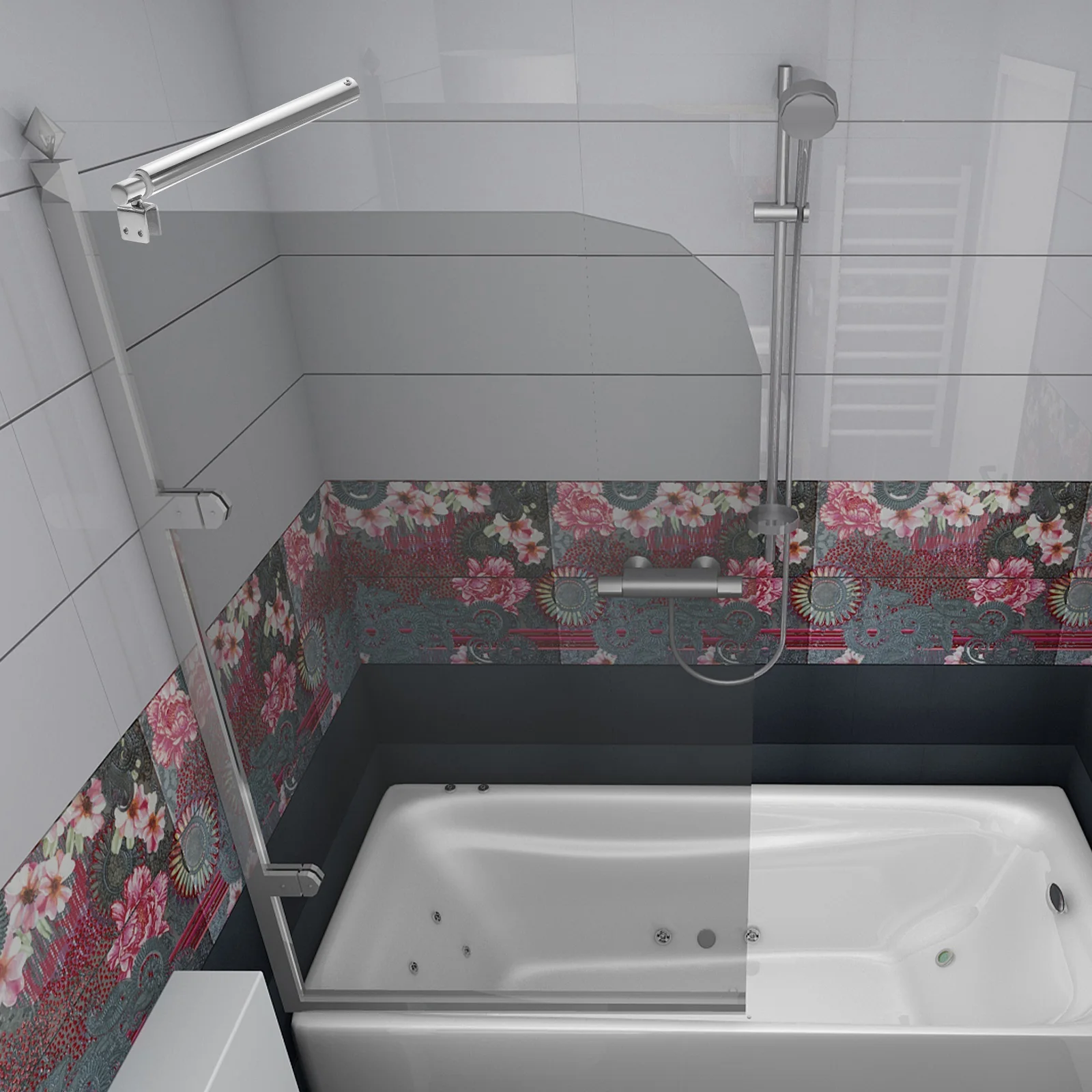 Stainless Steel Glass Shower Panel Support Bar 8-12Mm Thick Frameless Shower Door Wall To Glass Support Hardware 304 Fixed 
Stainless Steel Glass Shower Panel Support Bar 8-12Mm Thick Frameless Shower Door Wall To Glass Support Hardware 304 Fixed