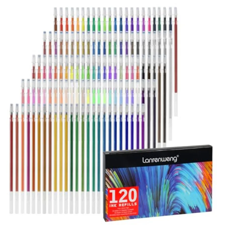 120 Colors Gel Pen Ink Refills, Glitter Neon Gel Ink Pens Refills Replace Cartridges for Glitter Gel Pens Set, for Adult Drawin
120 Colors Gel Pen Ink Refills, Glitter Neon Gel Ink Pens Refills Replace Cartridges for Glitter Gel Pens Set, for Adult Drawin