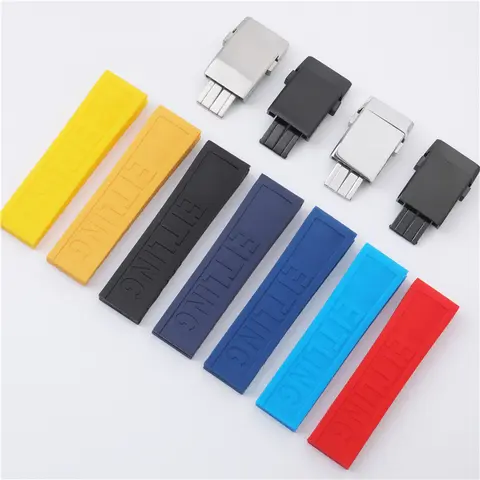 Soft Rubber Letter Bracelet Watchband 20mm 22mm 24mm Fit For Breitling Strap Super Ocean Avenger Blackbird Wristband Fold Buckle
