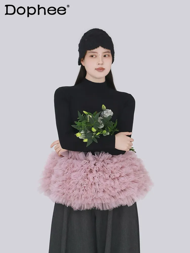 2026 Autumn Winter New Brushed Half Turtleneck Long Sleeve Mesh Splicing T-shirt Sweet Cute Girl Round Neck Versatile Top
2026 Autumn Winter New Brushed Half Turtleneck Long Sleeve Mesh Splicing T-shirt Sweet Cute Girl Round Neck Versatile Top