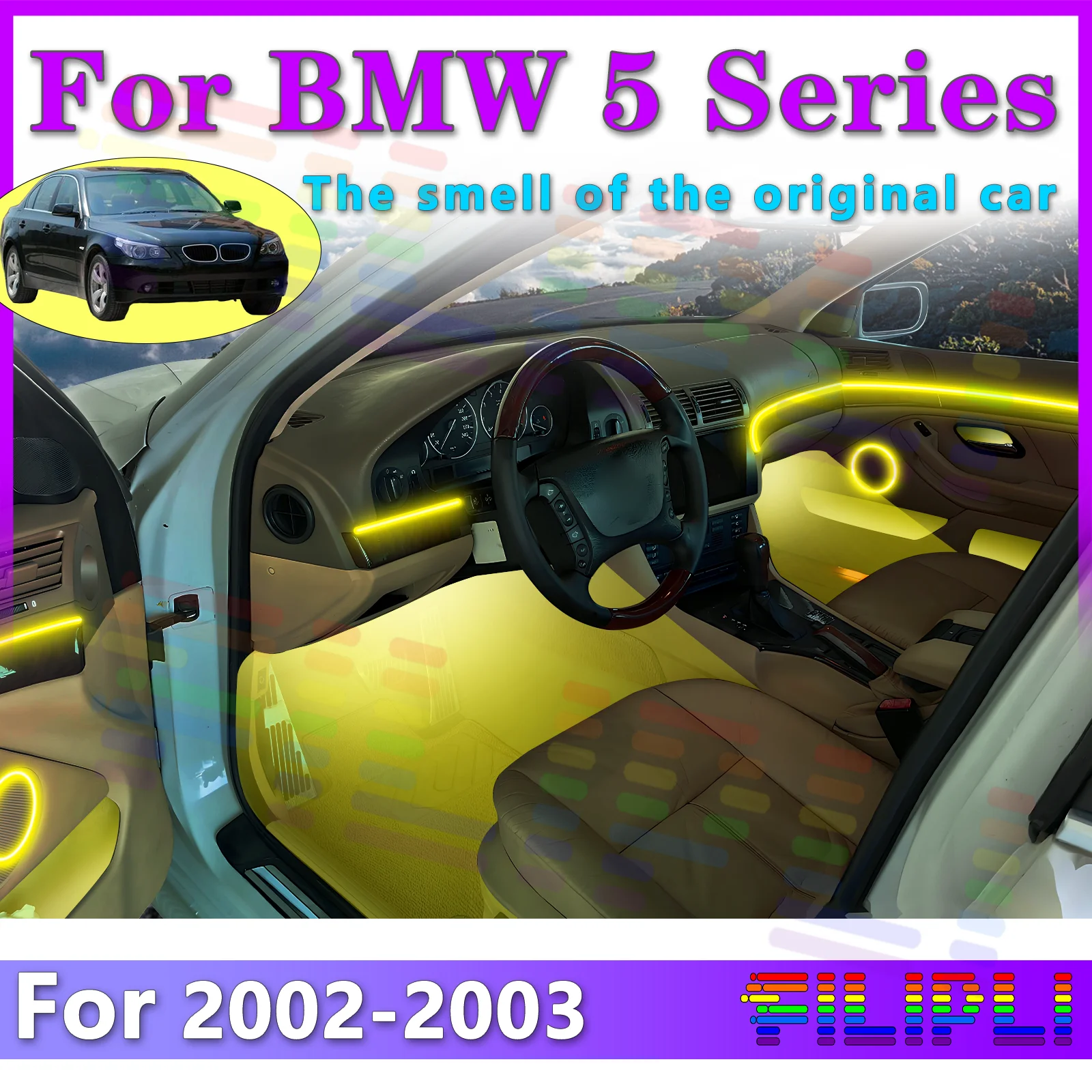 FILIPLI For BMW 5 Series Decoration LED Light Strip Acrylic 64Color APP - operated to Enhance Driving Style
FILIPLI For BMW 5 Series Decoration LED Light Strip Acrylic 64Color APP - operated to Enhance Driving Style
