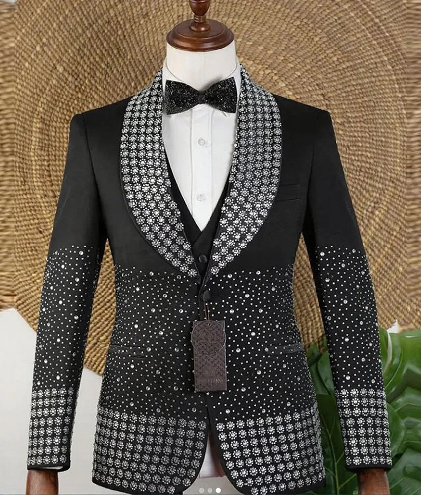 Luxury Crystal 2-piece Men's Suit ( Blazer+Pants ) Men's Stage Costume Wedding Party Dress Special Occasion Gowns prom dresses
Luxury Crystal 2-piece Men's Suit ( Blazer+Pants ) Men's Stage Costume Wedding Party Dress Special Occasion Gowns prom dresses