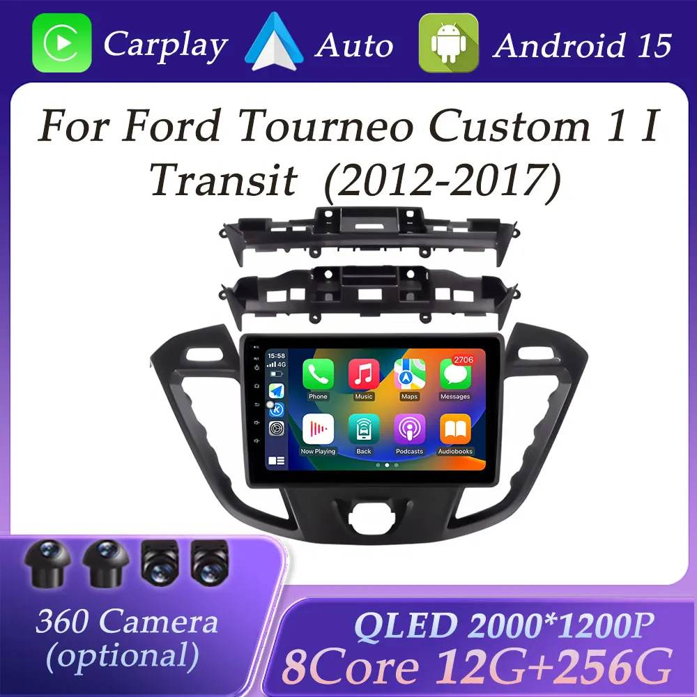 QLED Screen Carplay Car Radio Multimedia Player Split Screen GPS Navi DSP Stereo for Ford Tourneo Custom 1 lTransit 2012 - 2017
QLED Screen Carplay Car Radio Multimedia Player Split Screen GPS Navi DSP Stereo for Ford Tourneo Custom 1 lTransit 2012 - 2017