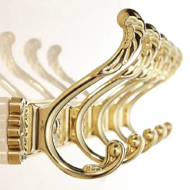 Vidric Robe Hooks Gold Color Wall Mounted Clothes Hat Hook Row Vintage Elegant Robe Hook Bathroom Accessories Bath Hardware Set
Vidric Robe Hooks Gold Color Wall Mounted Clothes Hat Hook Row Vintage Elegant Robe Hook Bathroom Accessories Bath Hardware Set