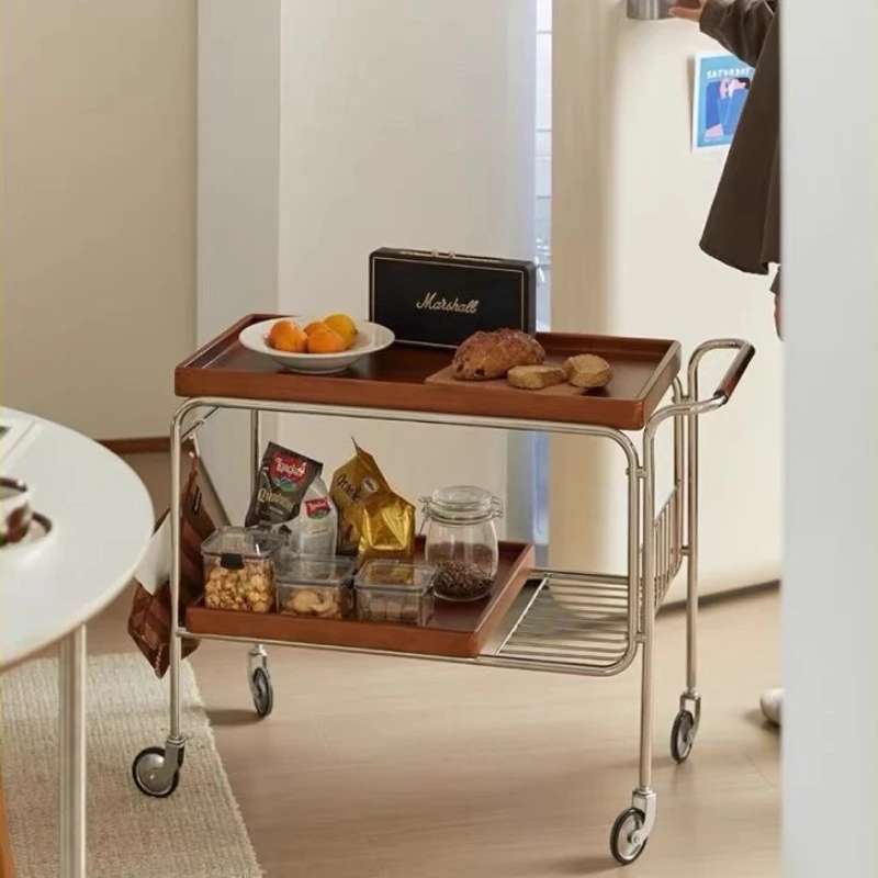 Retro Solid Wood End Table Japanese-inspired Mobile Serving Trolley for Living Room Coffee Tables Mid-Century Rolling Side Table
Retro Solid Wood End Table Japanese-inspired Mobile Serving Trolley for Living Room Coffee Tables Mid-Century Rolling Side Table