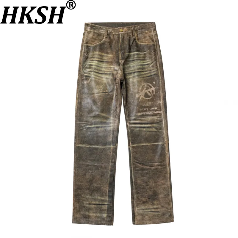 HKSH Spring Autumn winter Men Tide Punk Digital Waxed Brush Straight Faux PU Leather Pants Chic Ins Vibe Vintage Fashion HK17719
HKSH Spring Autumn winter Men Tide Punk Digital Waxed Brush Straight Faux PU Leather Pants Chic Ins Vibe Vintage Fashion HK17719