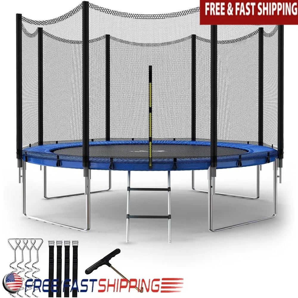 12FT Kids Trampoline with Safety Enclosure Net 400LBS Capacity Wind Stakes Durable Recreational Outdoor Fun Fitness Bounce
12FT Kids Trampoline with Safety Enclosure Net 400LBS Capacity Wind Stakes Durable Recreational Outdoor Fun Fitness Bounce