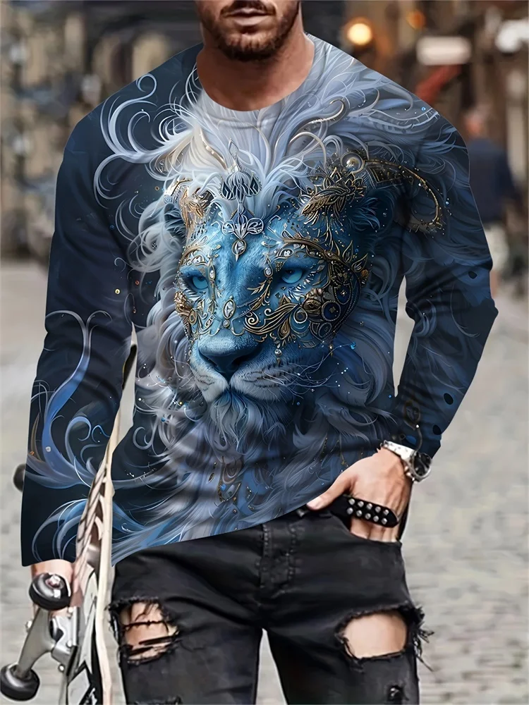A Powerful King And Lion 3D Printed Men's Casual Round-neck Top, An Urban Street Fashion Men's Autumn T-shirt, Simple And Casual
A Powerful King And Lion 3D Printed Men's Casual Round-neck Top, An Urban Street Fashion Men's Autumn T-shirt, Simple And Casual