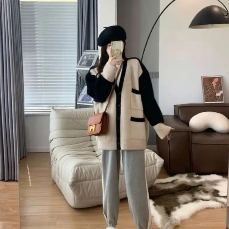 Новинка 2023 года, свободный и ленивый стильный свитер, вязаный кардиган, осенний топ, свежий, милый, милый, женский темпераментный, с длинными рукавами
Новинка 2023 года, свободный и ленивый стильный свитер, вязаный кардиган, осенний топ, свежий, милый, милый, женский темпераментный, с длинными рукавами