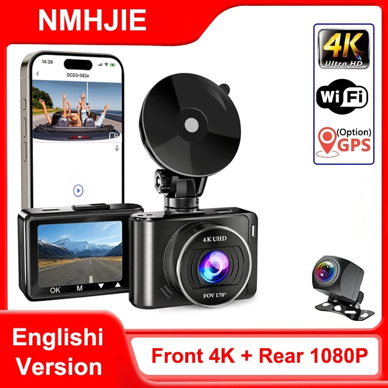 4K + 1080P WiFi Dash Cam for Cars Front and Rear Dual Lens Auto Dashcam Time-lapse Video Recorder Support 24H Parking Monitor
4K + 1080P WiFi Dash Cam for Cars Front and Rear Dual Lens Auto Dashcam Time-lapse Video Recorder Support 24H Parking Monitor