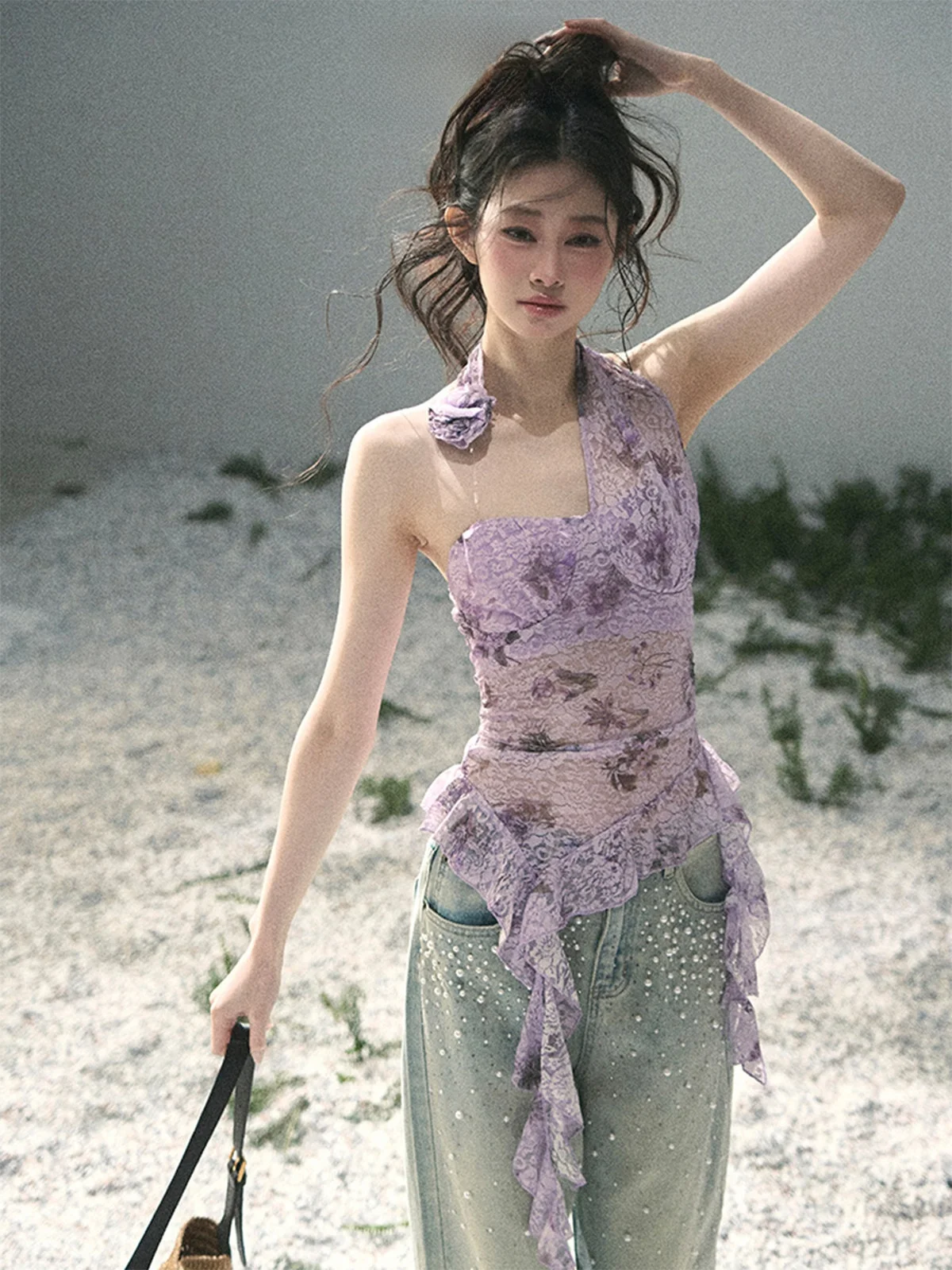 Spring Pure Desire Cherry Blossom T-Shirt Women's Thin Draped Asymmetrical See-through Sleeveless Waist-cinching Style
Spring Pure Desire Cherry Blossom T-Shirt Women's Thin Draped Asymmetrical See-through Sleeveless Waist-cinching Style