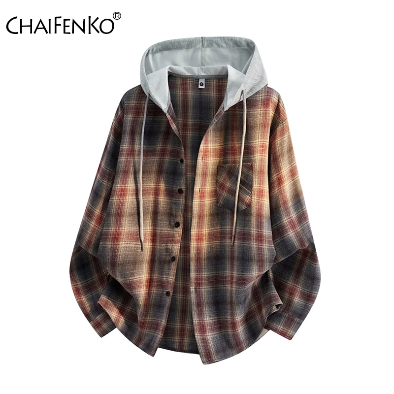 Spring Autumn Retro Men Two Pockets Shirt New Fashion Street Hooded Comfortable Tops Leisure Versatile Plaid Shirt Jacket Men
Spring Autumn Retro Men Two Pockets Shirt New Fashion Street Hooded Comfortable Tops Leisure Versatile Plaid Shirt Jacket Men
