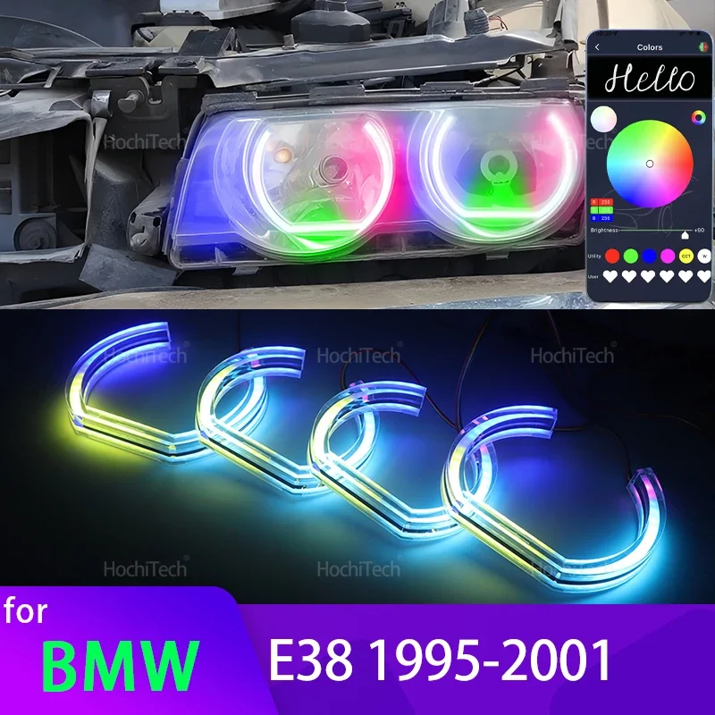 For BMW 7 Series E38 1995-2001 XENON Headlight APP Dynamic RGB Angel Eyes Rings Light DRL with Turn Signal Light
For BMW 7 Series E38 1995-2001 XENON Headlight APP Dynamic RGB Angel Eyes Rings Light DRL with Turn Signal Light