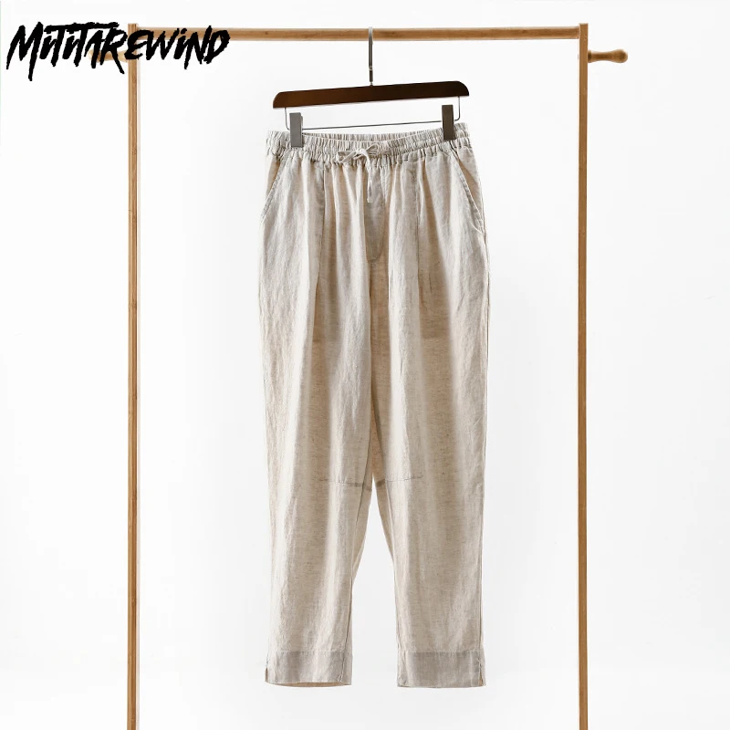 Harajuku Mens Pure Linen Pants Summer Breathable Beach Pants Man Casual Baggy Joggers Pants Drawstring Elastic Waist Trousers
Harajuku Mens Pure Linen Pants Summer Breathable Beach Pants Man Casual Baggy Joggers Pants Drawstring Elastic Waist Trousers