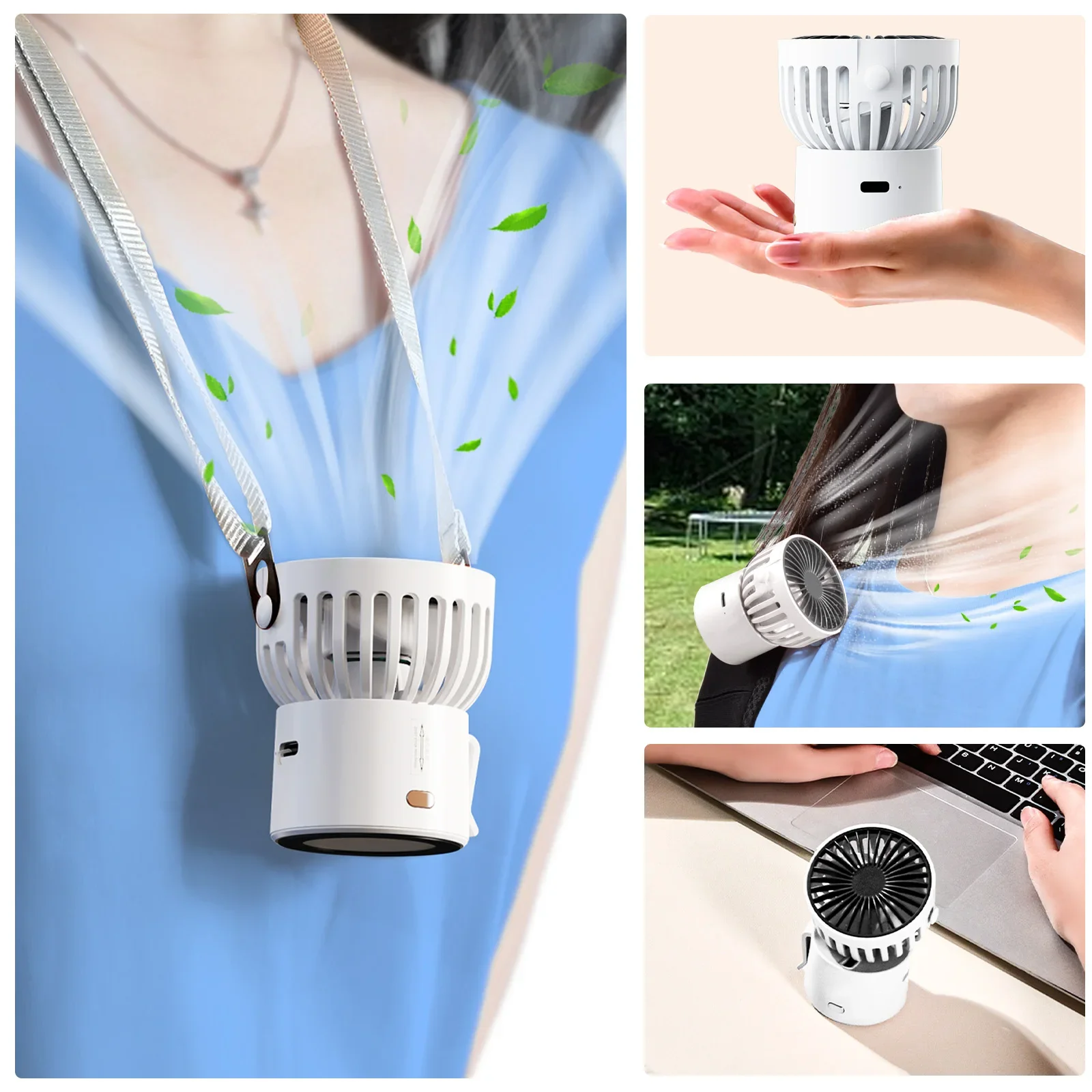 Eary Mini Portable Rechargeable Fan 1000mAh Battery Type-C Neck Hanging Fan Desktop Clip on Clothing Waist Cooling Cold Air Fan
Eary Mini Portable Rechargeable Fan 1000mAh Battery Type-C Neck Hanging Fan Desktop Clip on Clothing Waist Cooling Cold Air Fan