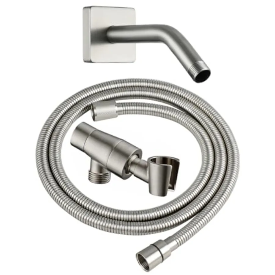 All Metal Shower Head Holder with 71" Stainless Steel Hose and 6" Shower Arm with Flange Solid Brass Adjustable Arm Mount Wall
All Metal Shower Head Holder with 71" Stainless Steel Hose and 6" Shower Arm with Flange Solid Brass Adjustable Arm Mount Wall