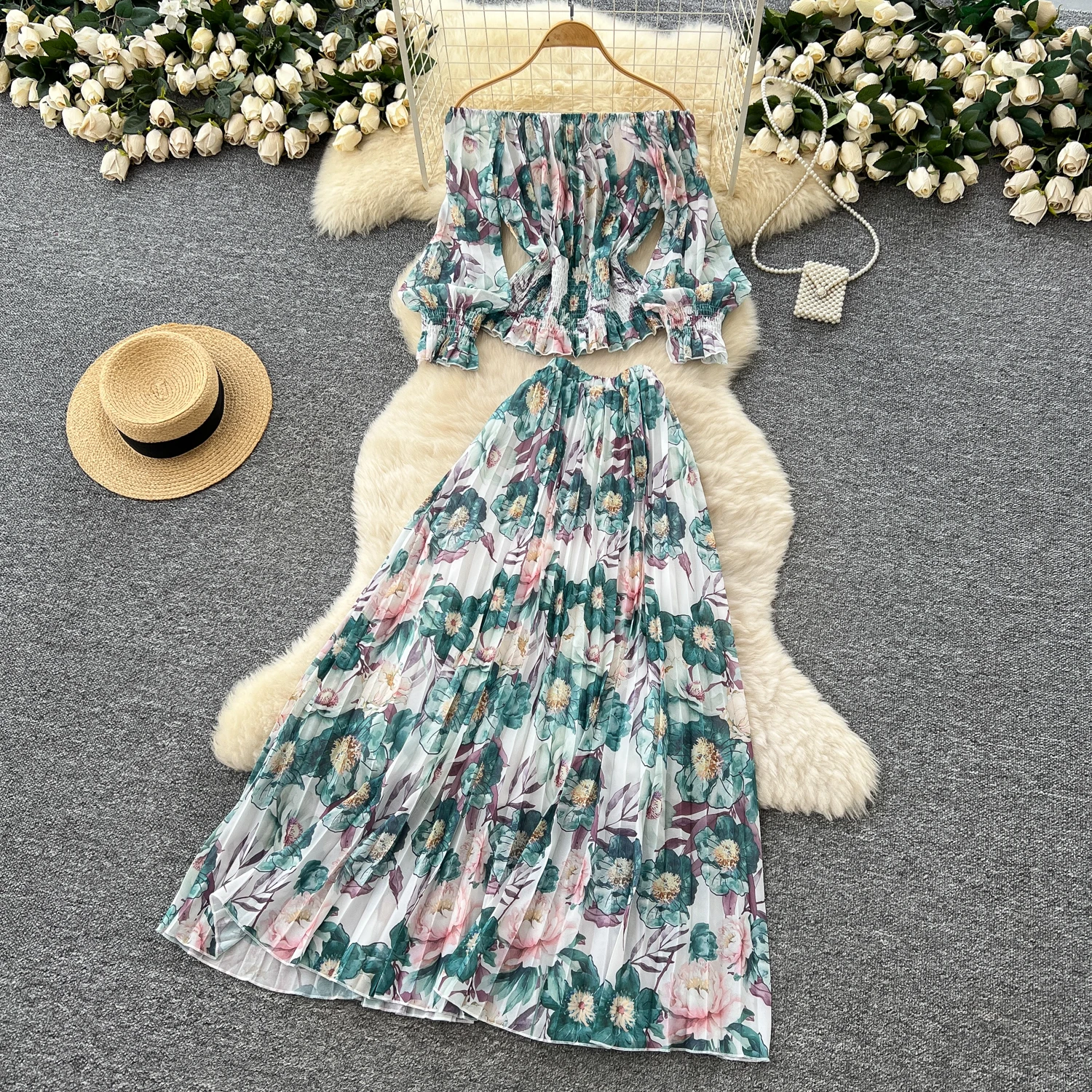 Chic vintage slash neck print slim Elegant Fairy korean fashion Boho Sundress women clothing Long dress
Chic vintage slash neck print slim Elegant Fairy korean fashion Boho Sundress women clothing Long dress