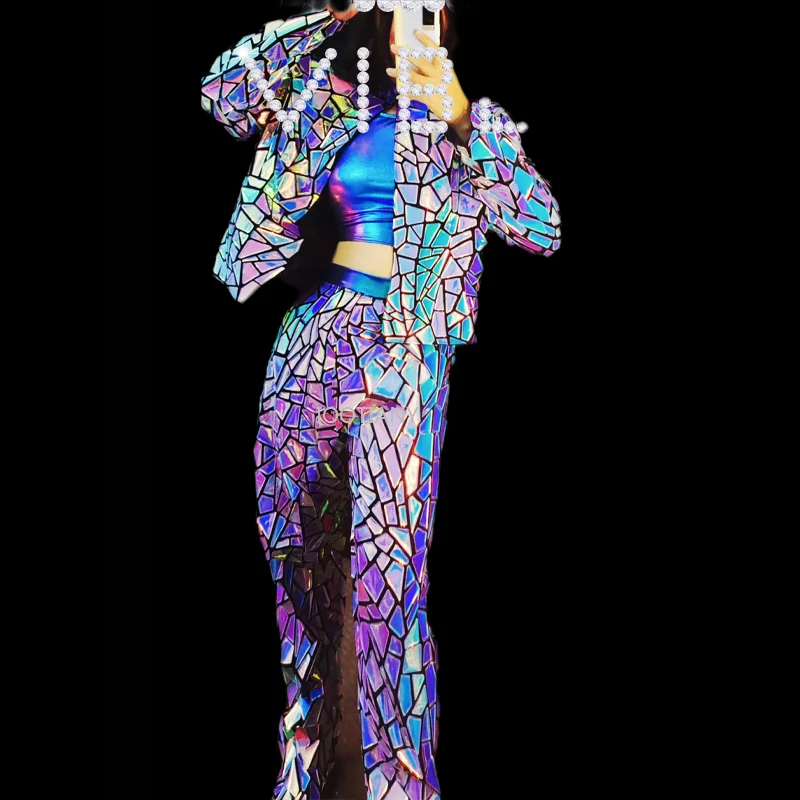 Purple Laser Mirrors Stage Performance Costume Women Singer Jazz Dance Shiny Suits Sequins Jacket Skirt Pants Performance Outfit
Purple Laser Mirrors Stage Performance Costume Women Singer Jazz Dance Shiny Suits Sequins Jacket Skirt Pants Performance Outfit