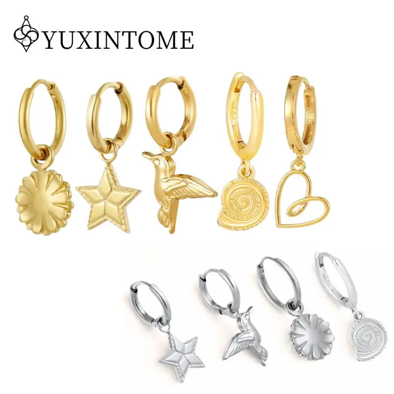 NEW 925 Sterling Silver Ear Needle Plain Carved bird/star/flower Simple Hoop Pendant Earrings For Women Punk Fashion Party Gifts
NEW 925 Sterling Silver Ear Needle Plain Carved bird/star/flower Simple Hoop Pendant Earrings For Women Punk Fashion Party Gifts