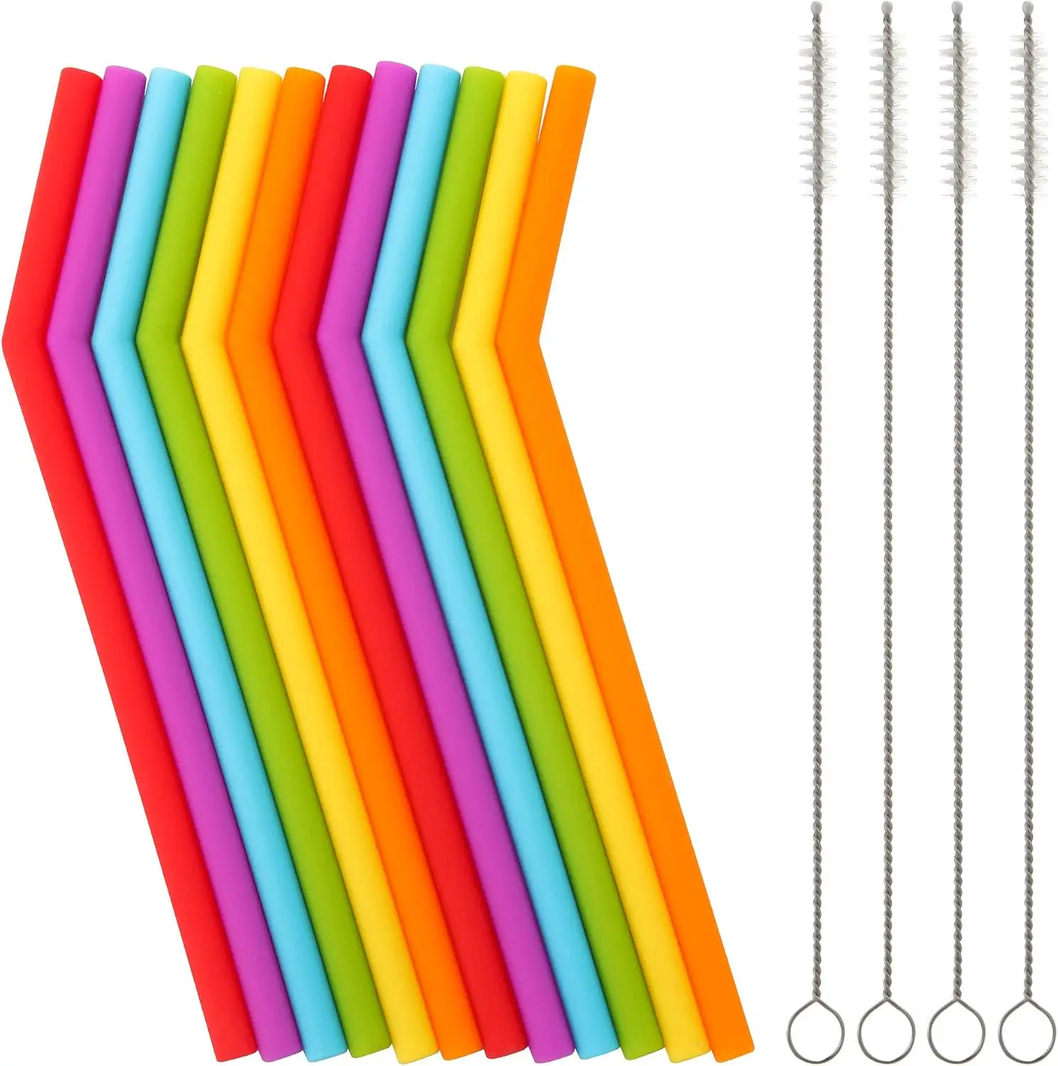 Silicone Straws for Kids 12-Pack with 4 Cleaning Brushes - 6.6" Flexible Short Straws for 6-10 oz Tumblers, Reusable Soft Straws
Silicone Straws for Kids 12-Pack with 4 Cleaning Brushes - 6.6" Flexible Short Straws for 6-10 oz Tumblers, Reusable Soft Straws