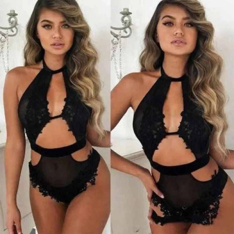 Top Fashion Sexy Hanging Neck Hollow Black Jumpsuit European And American Pajamas S M L XL XXL
Top Fashion Sexy Hanging Neck Hollow Black Jumpsuit European And American Pajamas S M L XL XXL