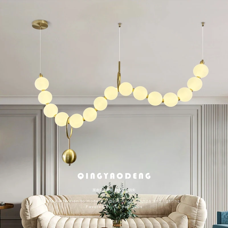 Modern Minimalist Necklace Glass Ball Pendant Light, Living Room, Dining Room, Dining Table Light, Hanging Chain Pendant Light
Modern Minimalist Necklace Glass Ball Pendant Light, Living Room, Dining Room, Dining Table Light, Hanging Chain Pendant Light