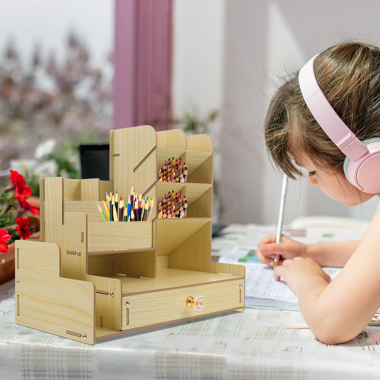 Desktop Organizer Compact Wooden Desk Organizer Multi-Grid Pen Holder Office Storage Box for Study Stationery Storage Rack
Desktop Organizer Compact Wooden Desk Organizer Multi-Grid Pen Holder Office Storage Box for Study Stationery Storage Rack