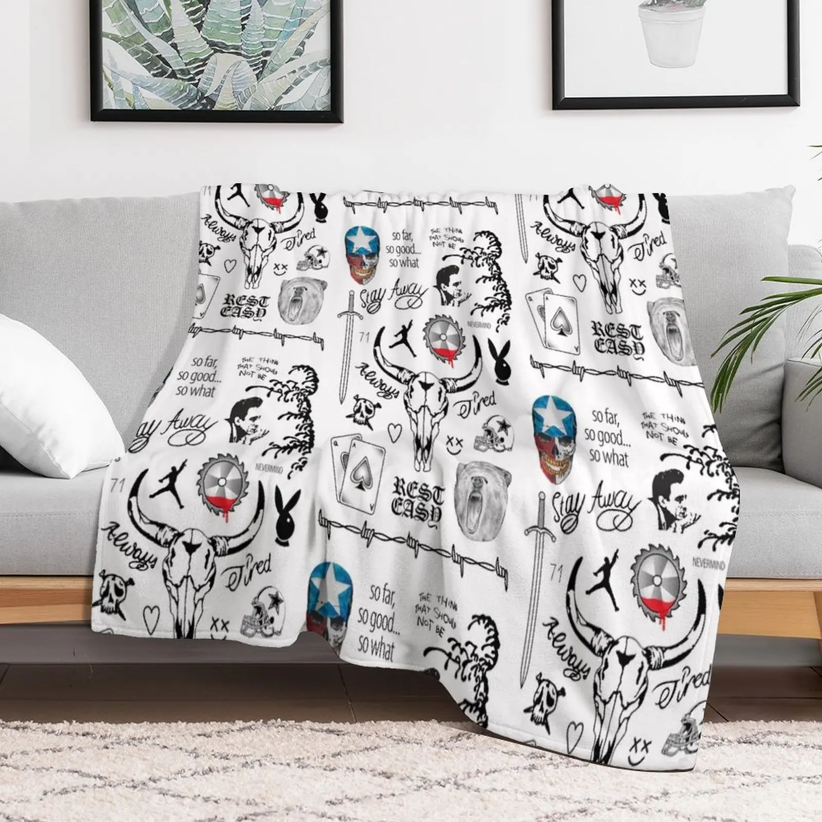 Posty Tattoo Drawings Throw Blanket Shaggy Beach wednesday Soft Plaid Blankets
Posty Tattoo Drawings Throw Blanket Shaggy Beach wednesday Soft Plaid Blankets