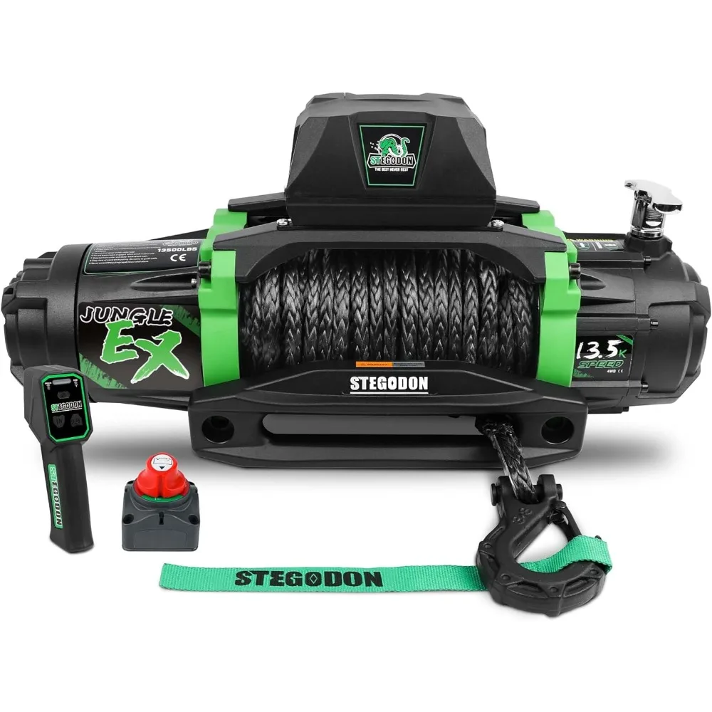 13500 lb 12V Waterproof Electric Winch Synthetic Rope Winch Off Road Winches with 2 in 1 
13500 lb 12V Waterproof Electric Winch Synthetic Rope Winch Off Road Winches with 2 in 1