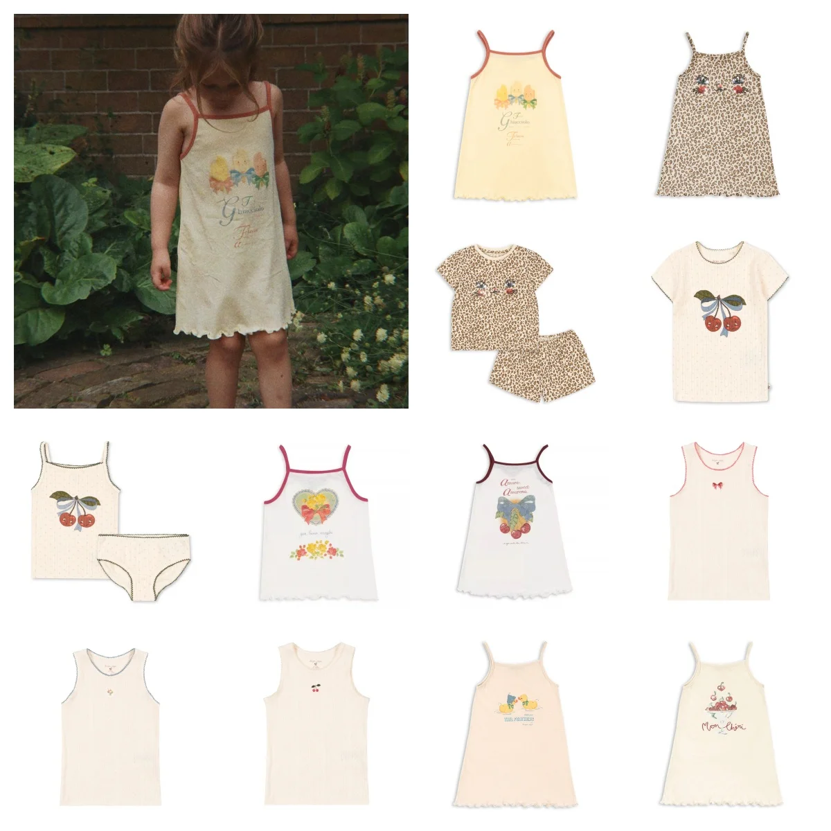 Summer Home Series 2026 Children's Clothing Leopard Print Set High-Quality Cherry Strap Dress Sleepwear Vest for Boys And Girls
Summer Home Series 2026 Children's Clothing Leopard Print Set High-Quality Cherry Strap Dress Sleepwear Vest for Boys And Girls
