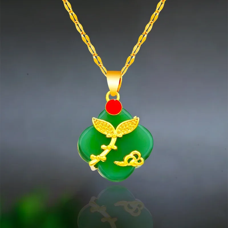 Natural Green Chalcedony Hand Carved Leaf Pendant Fashion Boutique Jewelry Men's and Women's 925 Silver Inlaid Necklace
Natural Green Chalcedony Hand Carved Leaf Pendant Fashion Boutique Jewelry Men's and Women's 925 Silver Inlaid Necklace