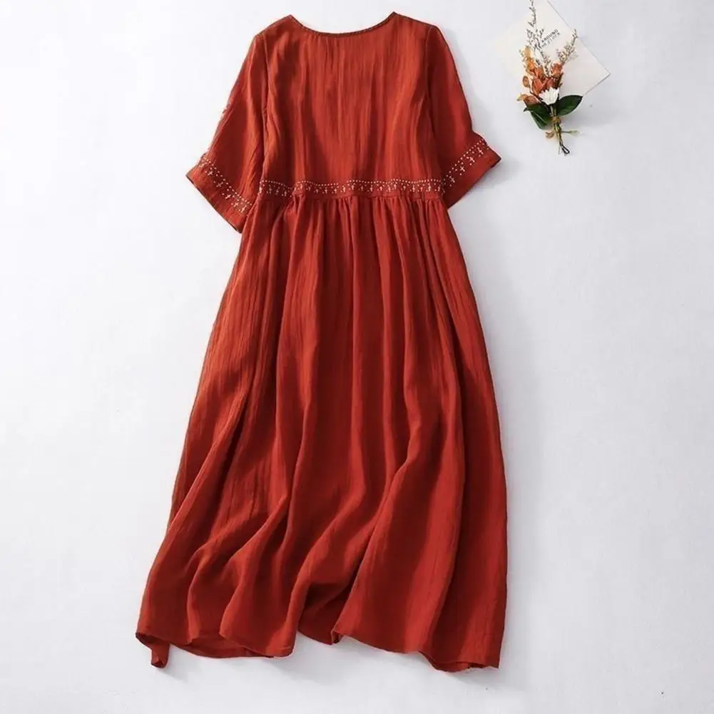 Soft Fabric Dress Plus Size Summer Dress Women Boho Short Sleeve Beach Dress Flowy A-line Crew Neck Long Loose for Women Retro
Soft Fabric Dress Plus Size Summer Dress Women Boho Short Sleeve Beach Dress Flowy A-line Crew Neck Long Loose for Women Retro