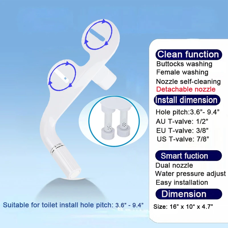 WETIPS No-Electric Slim Smart Bidet Clod Спрей для воды Умный туалет с прикрепленным биде и ягодицами Душ Мытье туалета
WETIPS No-Electric Slim Smart Bidet Clod Спрей для воды Умный туалет с прикрепленным биде и ягодицами Душ Мытье туалета