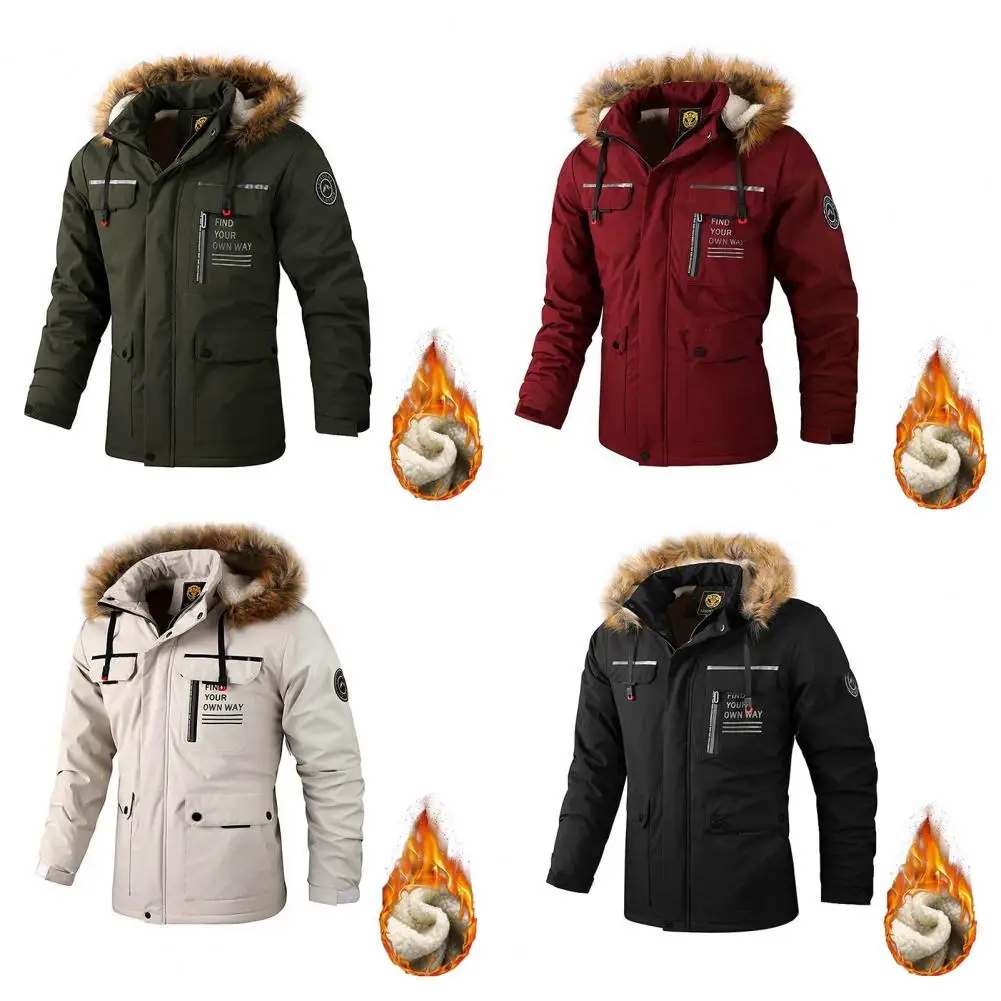 Washable Hooded Jacket Multiple Pockets Casual Style Men Winter Coat Outdoor Winter Thick Windbreaker Coat
Washable Hooded Jacket Multiple Pockets Casual Style Men Winter Coat Outdoor Winter Thick Windbreaker Coat