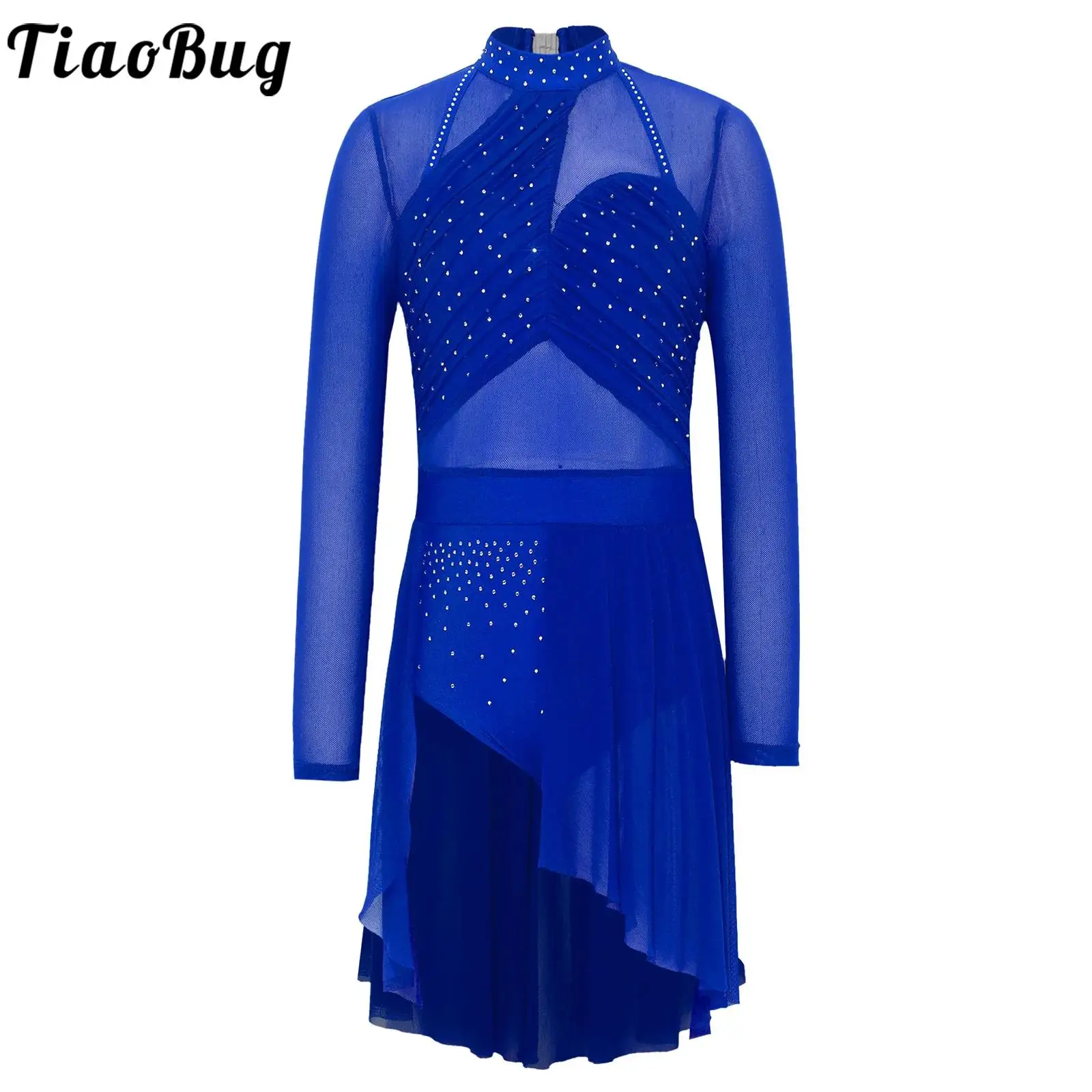 Kids Girls Rhinestone Lyrical Modern Dance Dress Long Sleeve Ruched Bodice Leotards Split Mesh Dress for Figure Skating Ballet
Kids Girls Rhinestone Lyrical Modern Dance Dress Long Sleeve Ruched Bodice Leotards Split Mesh Dress for Figure Skating Ballet