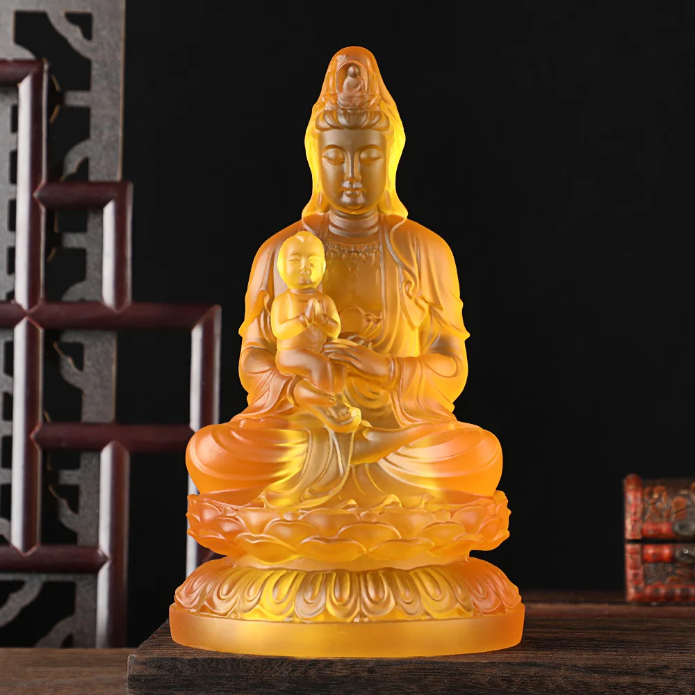 Child-Giving Guanyin Resin Statue Lotus Seat Crystal Glass Buddha Home Worship Ornament Safe Blessing Buddhist Ritual Decor
Child-Giving Guanyin Resin Statue Lotus Seat Crystal Glass Buddha Home Worship Ornament Safe Blessing Buddhist Ritual Decor
