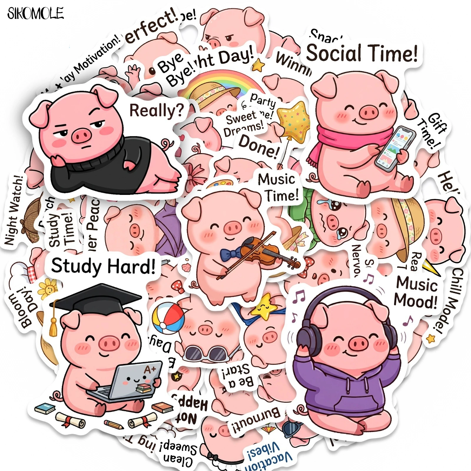 10/30/50PCS Cartoon Kawaii Pink Pig Funny Stickers Book DIY Skateboard Toys Guitar Luggage Suitcase Decoration Graffiti Sticker
10/30/50PCS Cartoon Kawaii Pink Pig Funny Stickers Book DIY Skateboard Toys Guitar Luggage Suitcase Decoration Graffiti Sticker
