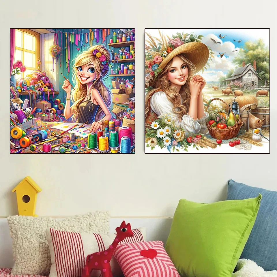 Cartoon Diamond Painting Set Cartoon Girl Sticks Diamond Embroidery Handmade DIY Mosaic Home Decoration Children's Gift
Cartoon Diamond Painting Set Cartoon Girl Sticks Diamond Embroidery Handmade DIY Mosaic Home Decoration Children's Gift