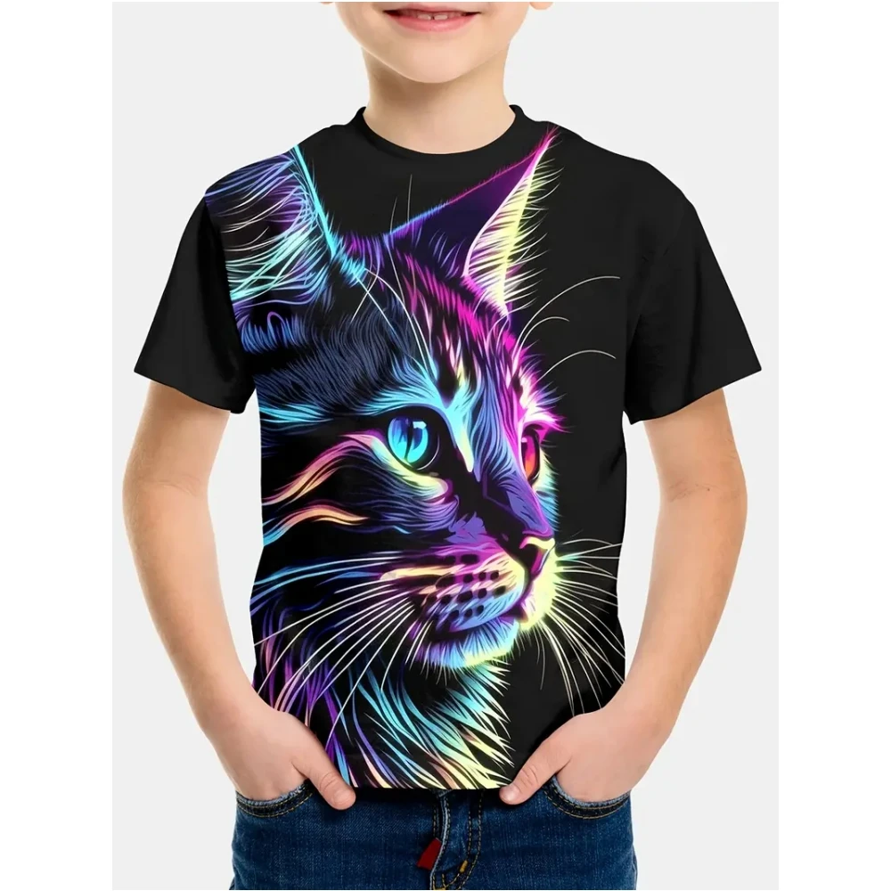 Kids Clothes Summer Short Sleeves Tops 3D Print Cool Cat Graphic T Shirts Outdoor Fashion Street Style Children's Boy's Clothing
Kids Clothes Summer Short Sleeves Tops 3D Print Cool Cat Graphic T Shirts Outdoor Fashion Street Style Children's Boy's Clothing
