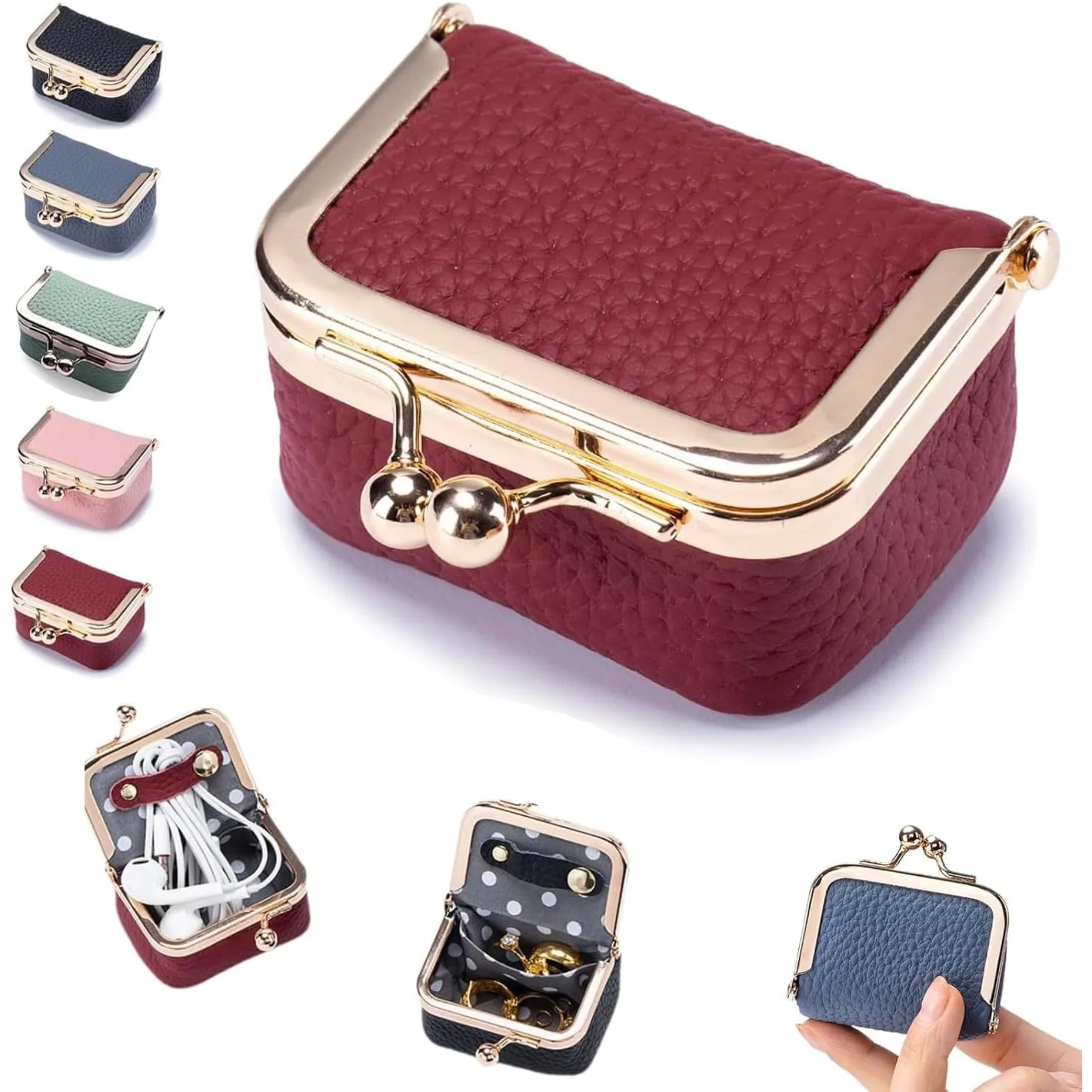 Мини-шкатулка для драгоценностей из натуральной кожи, портативный дорожный органайзер с замком Kiss Lock в винтажном стиле для женщин, красный футляр для ювелирных изделий
Мини-шкатулка для драгоценностей из натуральной кожи, портативный дорожный органайзер с замком Kiss Lock в винтажном стиле для женщин, красный футляр для ювелирных изделий