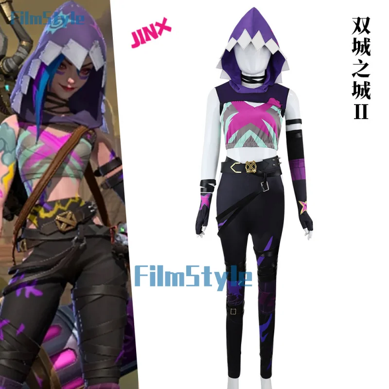 LoL Arcane Jinx Cosplay Costume Hat Finger Cover Outfits Women Vest Shorts Belt Gloves Halloween Carnival Suit FilmStyle
LoL Arcane Jinx Cosplay Costume Hat Finger Cover Outfits Women Vest Shorts Belt Gloves Halloween Carnival Suit FilmStyle