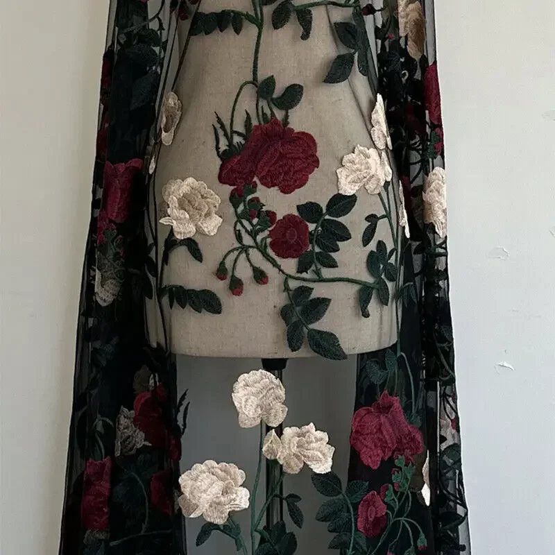 100x120cm Floral Embroidery Rose Mesh Lace Fabric Flower Wedding Dress Background Fabric DIY Sewing Craft Clothing Supplies
100x120cm Floral Embroidery Rose Mesh Lace Fabric Flower Wedding Dress Background Fabric DIY Sewing Craft Clothing Supplies