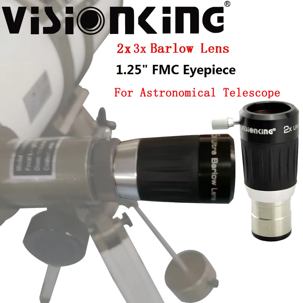 Visionking 1.25" Extender Adapter Apochromatic 2x 3X Barlow Len for Imaging Visual Applications Astrometric Telescope Accessory
Visionking 1.25" Extender Adapter Apochromatic 2x 3X Barlow Len for Imaging Visual Applications Astrometric Telescope Accessory